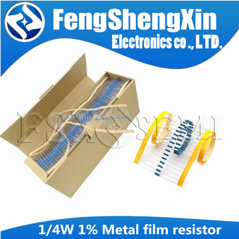 5000pcs/lot 1/4W 1% Metal film resistor 1R~1M 100R 220R 330R 1K 1.5K 2.2K 3.3K 4.7K 10K 22K 47K 100K 100 220 330 1K5 2K2 3K3 4K7 ► Photo 1/6