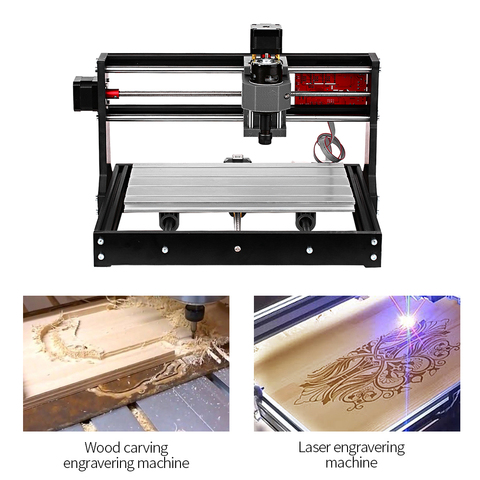 CNC 3018 Pro GRBL Control CNC Machine Wood Router Laser Engraver with Offline Controller ER11 5mm Extension Rod Woodworking Tool ► Photo 1/6