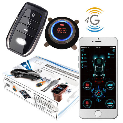 cardot 4g gps gsm Smart Keyless Entry Remote Starter Engine Start Stop Car Alarm system ► Photo 1/6