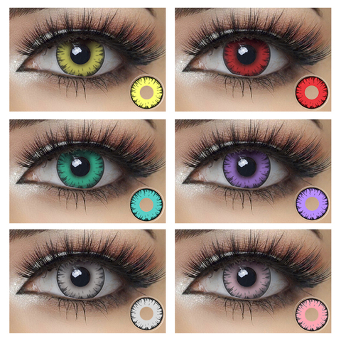 2pcs/Pair Cosplay Contact Lenses for Eyes Halloween Twilight Cosmetic Rendering Color Contacts Lens ► Photo 1/6