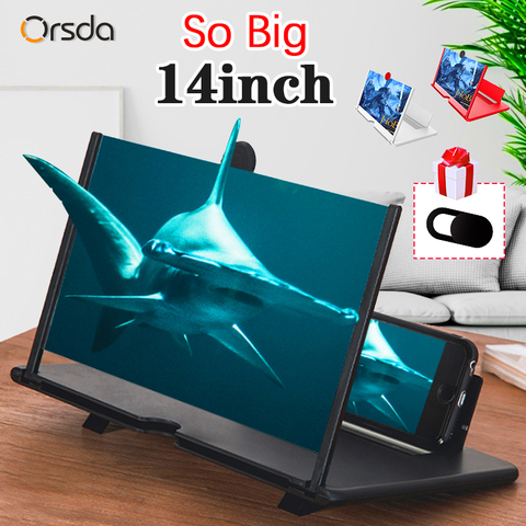 14 Inch 3D Mobile Phone Screen Magnifier HD Video Amplifier Stand Bracket with Movie Game Magnifying Folding Phone Desk Holder ► Photo 1/6