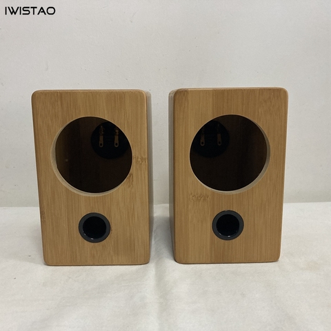 IWISTAO HIFI 3 Inches Full Range Speaker Empty Cabinet Inverted 1 Pair Finished Bamboo Wood for Tube Amplifier ► Photo 1/6