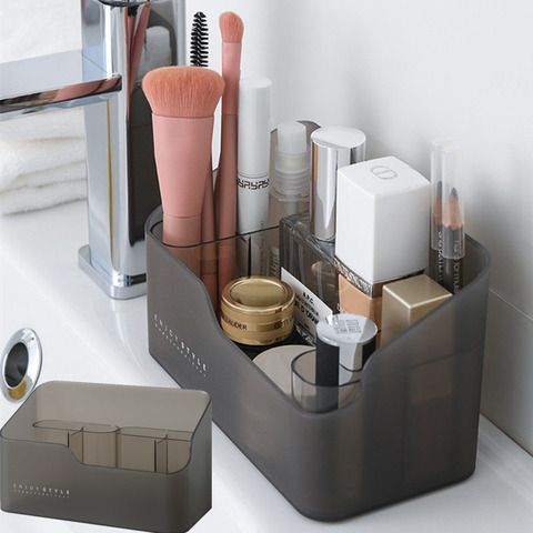 Plastic Makeup Bathroom Storage Box Cosmetic Organizer Desktop Make Up Jewelry Storage Case Sundries Table Container Organizer ► Photo 1/6
