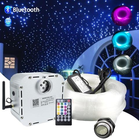 Bluetooth app 32w RGB Twinkle  Fiber Optic Starry Sky Effect Ceiling Light Kit 835Strands *(0.75mm+1mm+1.5mm)*4/5M Optical Fiber ► Photo 1/1