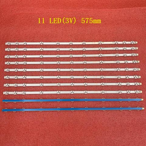 New 10pcs/lot 11LED 574mm LED backlight strip Replacement for VESTEL 32D1334DB VES315WNDL-01 VES315WNDS-2D-R02 VES315WNDA-01 ► Photo 1/6