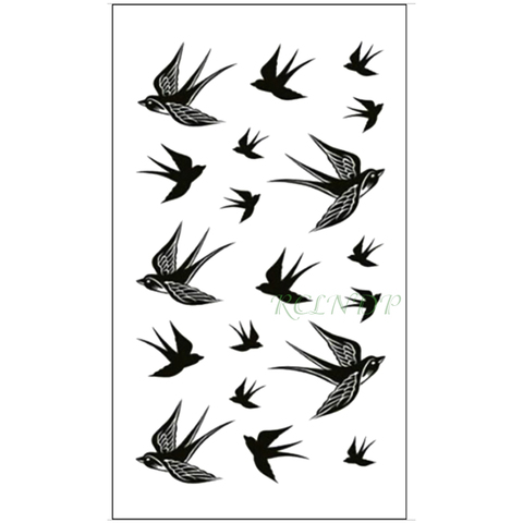 Waterproof Temporary Tattoo Sticker Swallow fly bird Flash Tatoo Fake Tatto arm leg Wrist Foot hand For Girl Men Women kids ► Photo 1/6