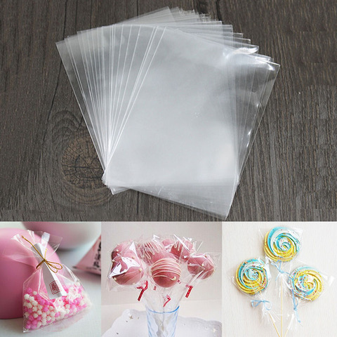 100pcs Clear Transparent Plastic Bags for Candy Lollipop Cookie Packing Candy Food Bag Wedding Party Favor Opp Gift Bag ► Photo 1/6