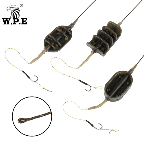 W.P.E 1pcs Carp Fishing Rig Hair Method Feeder Ready 40g-80g Europe Carp Fish Hook Rig Set Lead Core Line Carp Fishing Group ► Photo 1/6