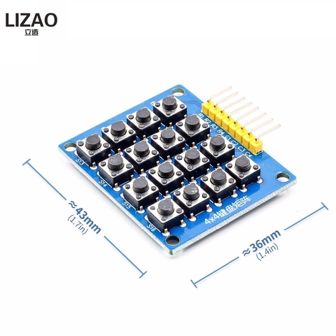 8pin 4x4 4*4 Matrix 16 Keys Button Keypad Keyboard Breadboard Module Mcu for arduino Diy Kit ► Photo 1/6