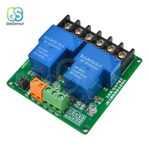 5V 12V 24V Two 2 Channel Relay Module 30A with Optocoupler Isolation High and Low Trigger for Smart Home PLC Automation Control ► Photo 1/6