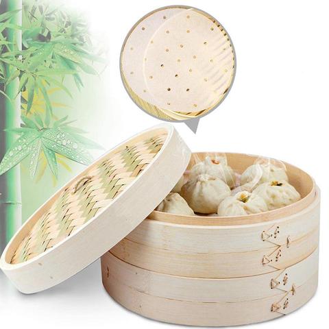 Chinese Dumplings Bamboo Steamer Cooker 10/15/20cm with Lid Dimsum ► Photo 1/6