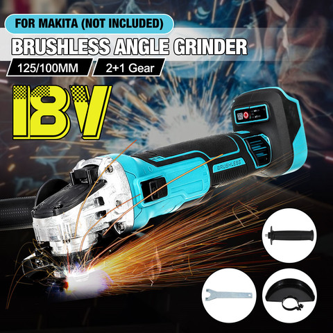 2022 800W 18V 100mm/125mm 3 speed Brushless Cordless Angle Grinder For Makita Battery DIY Power Tool Cutting Machine Polisher ► Photo 1/6