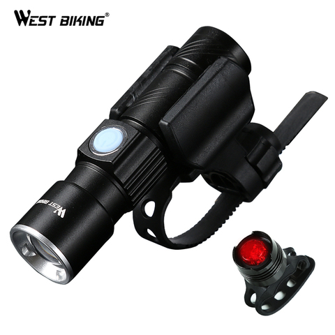 WEST BIKING Bike Light Ultra-Bright Zoomable 240 Lumen Q5 200M USB Rechargeable Bicycle Light Cycling Front LED Flashlights Lamp ► Photo 1/6