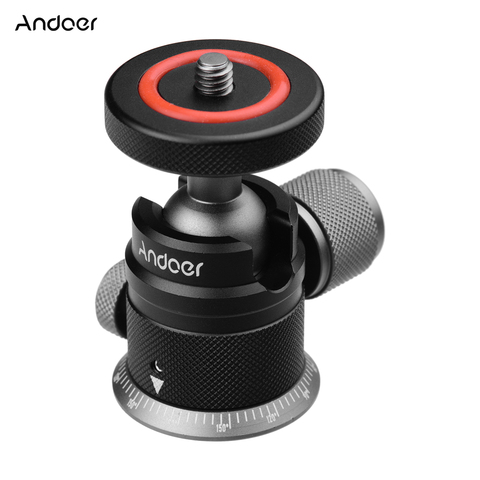 Andoer Aluminum Alloy Tripod Ball Head Mount Panoramic Scaled Base Universal 1/4Mount for DSLR Mirrorless Camera Tripod Mounting ► Photo 1/6