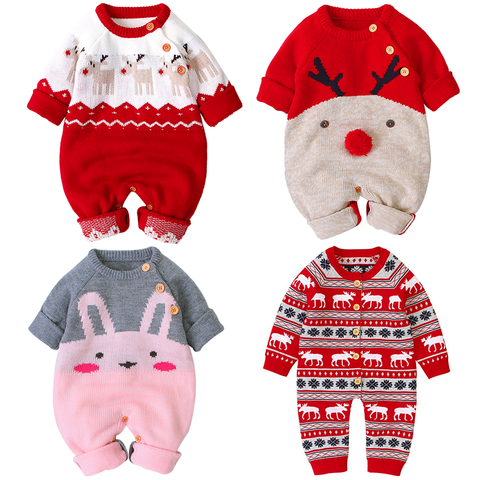Xmas Baby Autumn Infant Clothing Baby Rompers For Baby Girls Jumpsuit Toddler Costume winter Newborn Baby Boys Clothes 0-18M ► Photo 1/6