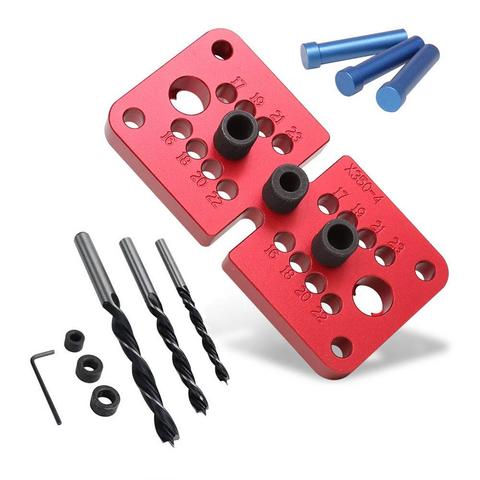 Aluminum Alloy Self centering Doweling Jig Vertical Drill Guide Drill Bit Hole Puncher Locator Jig Carpentry Woodworking Tools ► Photo 1/6