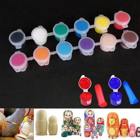 12Pcs/Set 3ML Acrylic Painting Pigment Paint Brush Set DIY Art Craft Drawing Tool smooth Painting Pigment Set DIY Painting Tool ► Photo 1/6