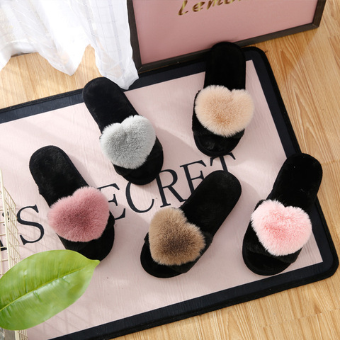 slippers women shoes woman slides plush slippers home slippers women indoor home slipper Winter Warm Faux Fur Slippers ► Photo 1/6