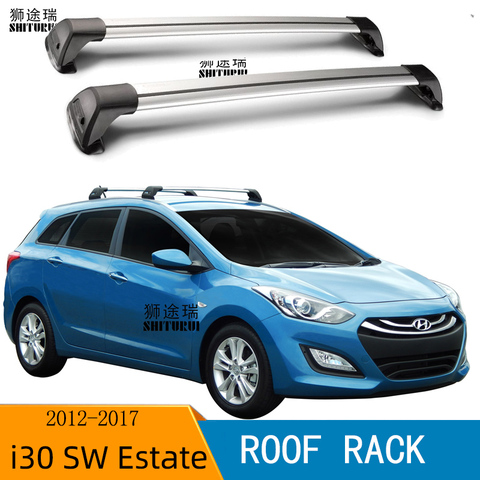 For HYUNDAI i30 I 30 Estate (GD) 2012-2022  Vern ultra quiet truck roof bar car special aluminum alloy belt lock roof rail ► Photo 1/1