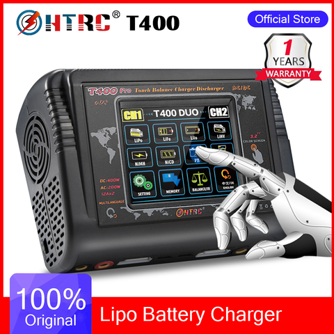 New Upate!!HTRC T400 Pro Lipo Battery Charger DC 400W AC 200W 12A*2  Discharger RC For LiPo LiHV LiFe Lilon NiCd NiMh Pb Battery ► Photo 1/6