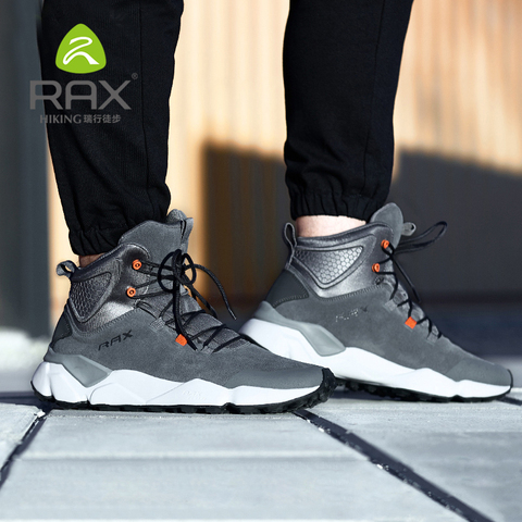 Rax Winter Running Shoes Men Genuine Leather Sport Shoes Running Snow Boots Outdoor Waterproof Warm Sneakers Size 39-46 ► Photo 1/6
