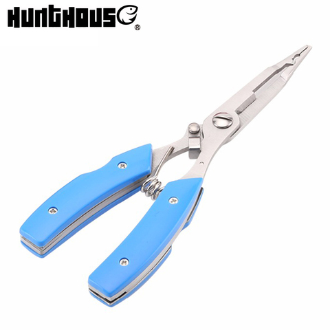 Hunthouse fishing plier 16cm 123g rubber handle multi-function with Sheath & Retractable Tether Combo Hooks Remover Fishing Hold ► Photo 1/6