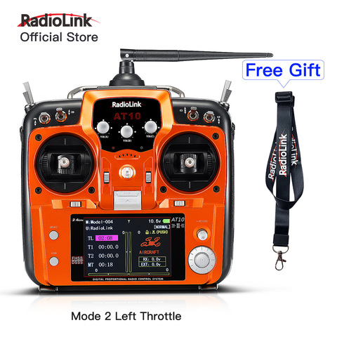 Radiolink AT10II 12CH RC Transmitter and Receiver R12DS 2.4G DSSS&FHSS Radio Remote Controller for RC Drone/ Fixed Wing Mode 2 ► Photo 1/6