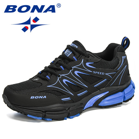 BONA 2022 New Designers Action Leather Mesh Running Shoes  Men Large Size Sneakers Sport Shoes Man Walking Jogging Footwear ► Photo 1/6