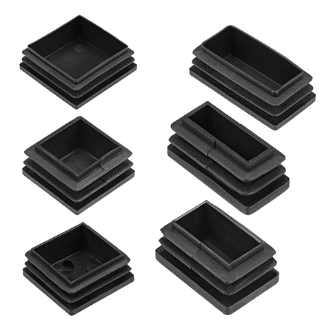 uxcell 4-100pcs Plastic Plug End Caps 28x28/30x15/30x20/50x25/50x50mm Rectangular Furniture Table Chair Legs ► Photo 1/1