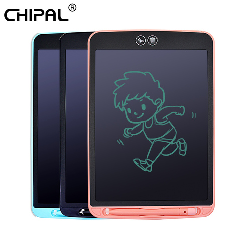 CHIPAL Digital 12'' LCD Writing Tablet eWriter Partially Erasing Drawing Board Electronic Painting Tablets Pad with Pen Battery ► Photo 1/6