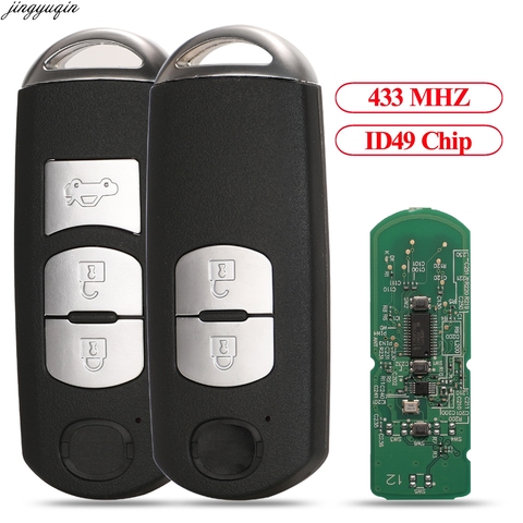 Jingyuqin Remote Car Key 433Mhz ID49 Chip For MAZDA CX-3 Axela CX-5 Atenza Model SKE13E-01 SKE13E-02 2/3 Buttons Smart Control ► Photo 1/6