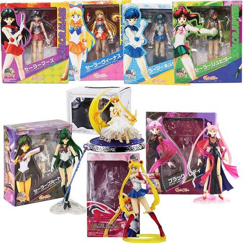 Sailor Moon Cartoon Figures Dolls Venus Jupiter Mercury Saturn Neptune Uranus Action figures Collectible Model Toys ► Photo 1/6