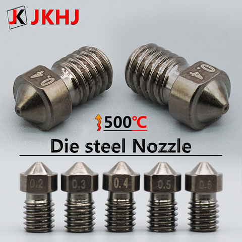 3D Printer Parts Nozzle E3D V6 Die Steel Nozzle V5 High Temperature Hardened Steel Nozzle M6 Thread 0.2/0.3/0.4/0.5/0.6 1.75mm ► Photo 1/6
