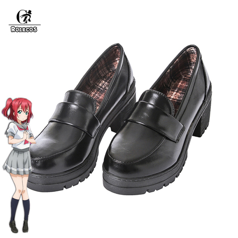 ROLECOS Japanese Anime Love Live Sunshine Cosplay Shoes Takami Chika Girls JK Shoes Love Live Aqours School Uniform Shoes ► Photo 1/5