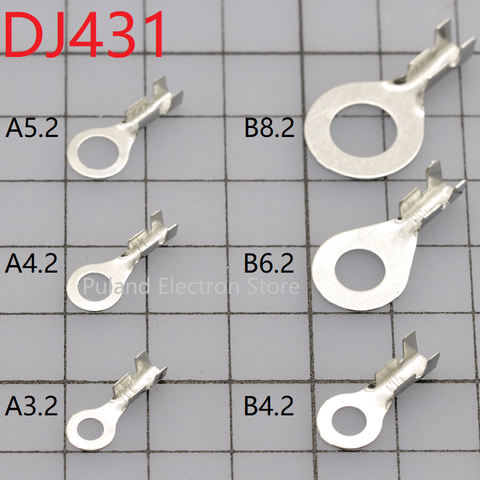 20pcs DJ431 A3.2 A4.2 A5.2 B4.2 B6.2 8.2 Wire End Lug Terminal O Ring Bare Copper Cold Press Circular Splice Crimp Cable Connect ► Photo 1/5