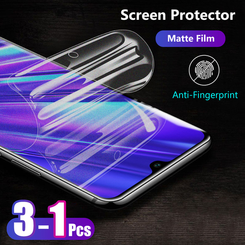 Matte Soft Hydrogel Film For Oppo Realme C3 3 cameras Narzo 10A No Fingerprint Frosted Game Full Cover Screen Protector No Glass ► Photo 1/6