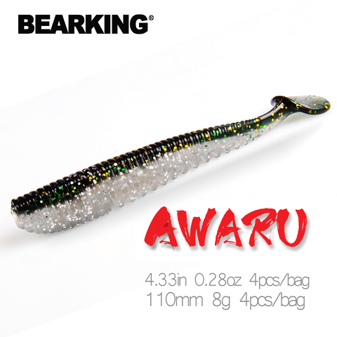 BEARKING 110mm 8g 4pcs/bag Fishing Lures soft lure Artificial Bait Predator Tackle jerkbaits for pike and bass ► Photo 1/6