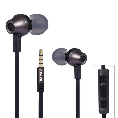 Remax RM-610D 3.5mm Flat Wire Stereo Headsets In-Ear Earphone with Microphone 2022 new ► Photo 1/6
