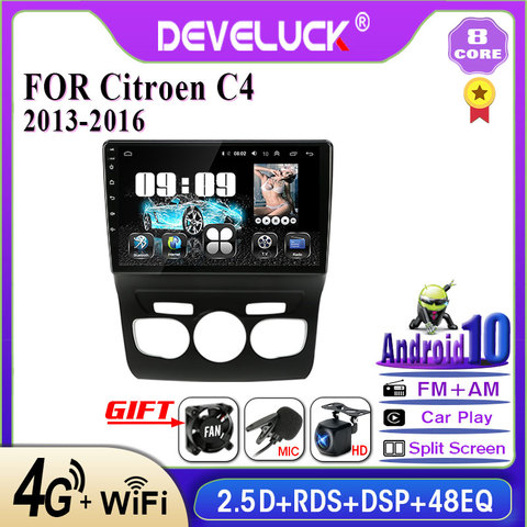 Develuck 2 din Android car Radio multimedia Player For Citroen C4 2 B7 2013 2014 2015 2016 Auto 2din stereo DVD GPS Navigation ► Photo 1/6