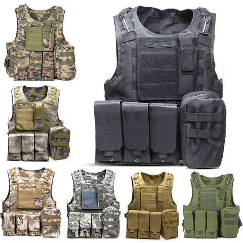 Tactical Vest 7 Colors Mens Military Hunting Vest Field Battle Airsoft Molle Waistcoat Combat Assault Plate Carrier Hunting Vest ► Photo 1/6