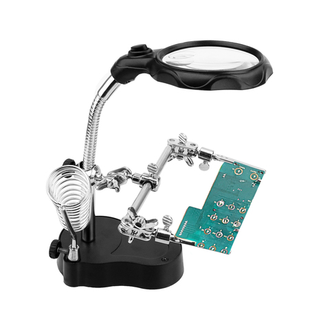 Magnifier LED Lighting Soldering Stand Repair Tool Desktop Soldering Holder Auxiliary Tool Welding Equipment Third Hand Helping ► Photo 1/6