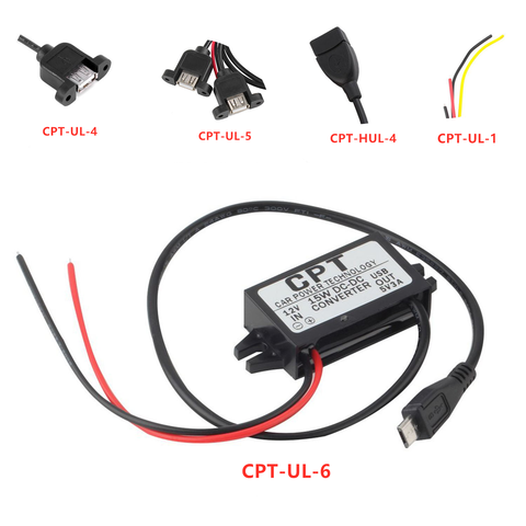 5 Types Car Power Technology Charger DC Converter Module Single Port 12V To 5V 3A 15W with Micro USB Cable Dropshipping ► Photo 1/6