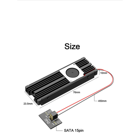 Cooler Fan for NVME for NGFF M.2 Heatsink Cooling Turbofan SSD Metal Sheet Thermal Silicon Wafer Heat sink M2 SSD Adapter ► Photo 1/5