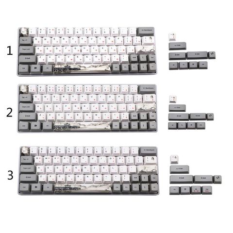 73 key Ink Dye-Sublimation Mechanical Keyboard Cute Keycaps PBT OEM Profile Keycap For GH60 GK61 GK64 Keyboard Russian ► Photo 1/6