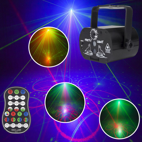 69 Patterns RGB Stage Light Music Control Led Disco Light Party Show Laser Projector Lights Effect Lamp With USB Rechargeable ► Photo 1/6