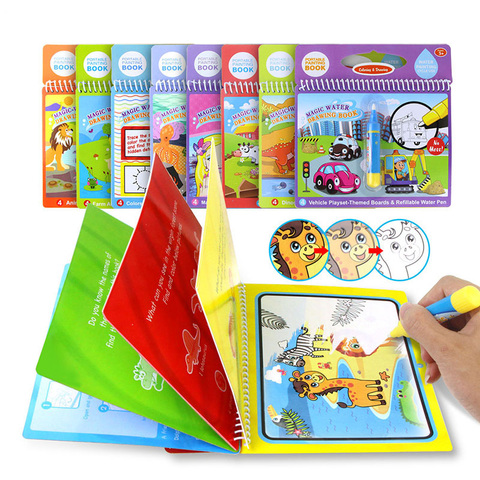 8 styles Magic Water Drawing Book Coloring Doodle & Magic Pen Drawing Toys early education For Kids Birthday Gift ► Photo 1/6