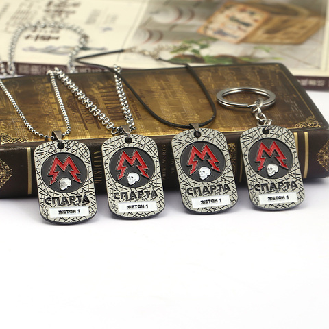 PC Game Metro Exodus 2033 Keychain Dog Tag Pendant Metal Chain Men Necklaces Vintage Charm Gifts for Kids Games Jewelry kolye ► Photo 1/6