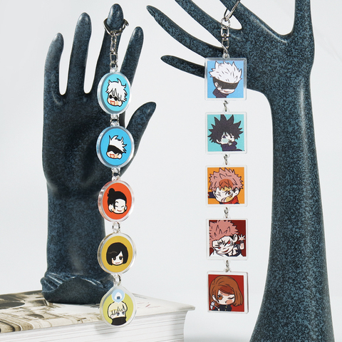 Anime Jujutsu Kaisen Bunch KeyChains Yuji Itadori Gojo Satoru Fushiguro Megumi Cosplay Keyring Funny Pendants Gifts ► Photo 1/6