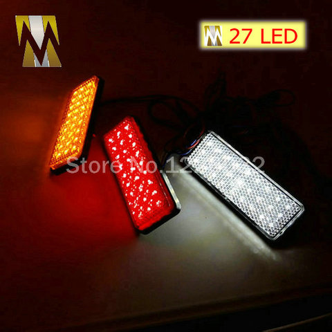 RED Lens Rectangle Red LED Reflectors Brake Light for Universal Motorcycle car truck high performance rear lights tail light ► Photo 1/5