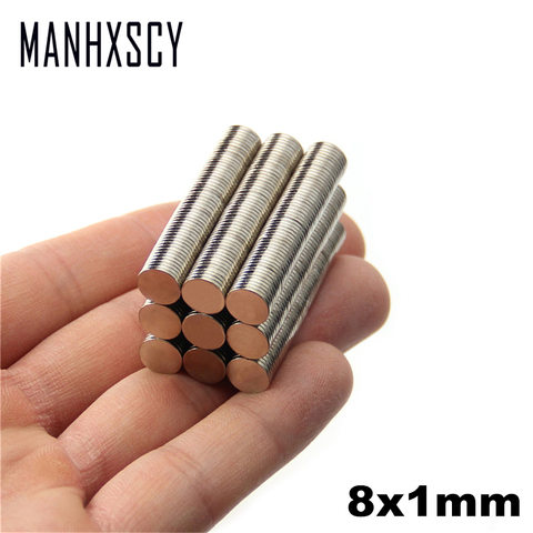 500pcs Neodymium N35 Dia 8mm X 1mm  Strong Magnets Tiny Disc NdFeB Rare Earth For Crafts Models Fridge Sticking magnet 8x1mm ► Photo 1/6